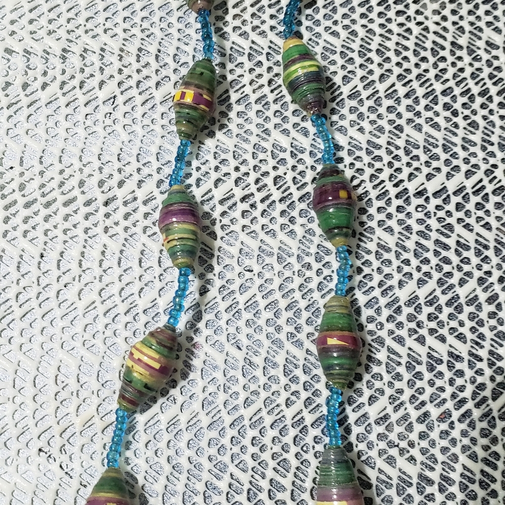 Hand made paper necklace 14 Like new conditions.